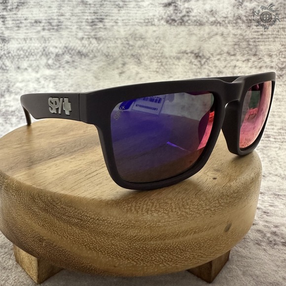 New Spy Helm Sunglasses Matte Plum Frame Happy Lens Purple Mirror 57-18-140 - Picture 4 of 13